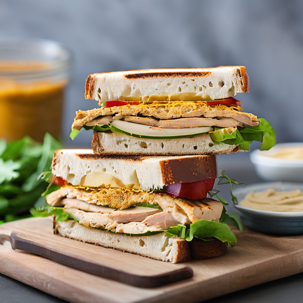 Grilled Hummus Turkey Sandwich 